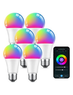 Bombilla Inteligente Beantech A19 RGB 8W WiFi Paquete de 6