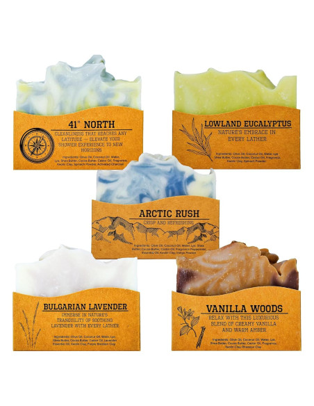 Jabón Natural CompassSoap 142g - Paquete Variado de 5 Aromas