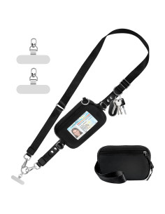 Correa Cruzada Tiostep con Cartera Desmontable RFID Negra