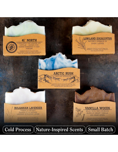 Jabón Natural CompassSoap 142g - Paquete Variado de 5 Aromas