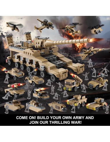 Juguete de Construcción Militar KAZI 33 en 1 con Soldados