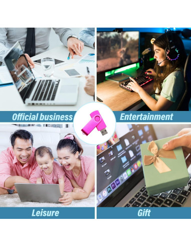 Memoria USB 512MB Chauuxee Rosa con Type C y OTG