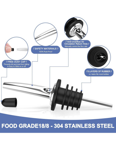 Paquete de 48 vertedores de acero inoxidable SINLUCESCE