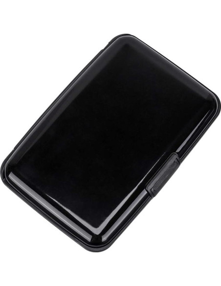 ELFISH Caja de Tarjetas de Crédito Bloqueador RFID Aluminio Negro