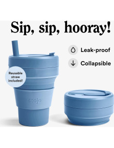 Taza de Viaje Plegable Stojo 0.47L Acero Reutilizable 2