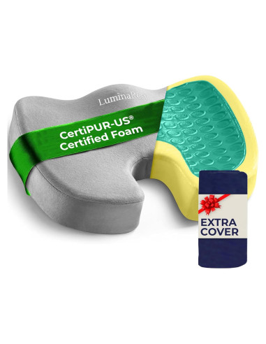 Cojín de Gel LuminaRest para Asiento - Espuma Viscoelástica Certificada