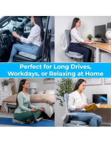 Cojín de Gel LuminaRest para Asiento - Espuma Viscoelástica Certificada