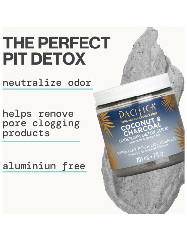 Exfoliante Detox para Axilas Pacifica - Coco y Carbón 207 ml