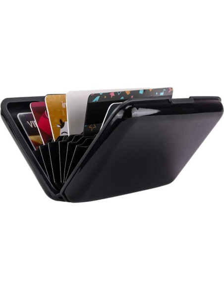 ELFISH Caja de Tarjetas de Crédito Bloqueador RFID Aluminio Negro
