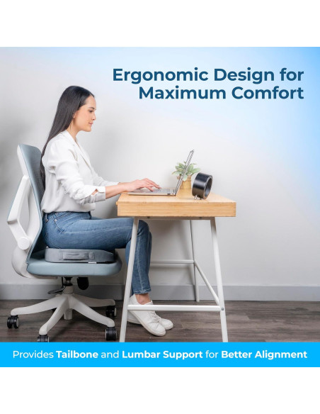 Cojín de Gel LuminaRest para Asiento - Espuma Viscoelástica Certificada