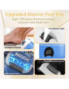 Lijadora de pies eléctrica FHNUVB, removedor de callos azul 2