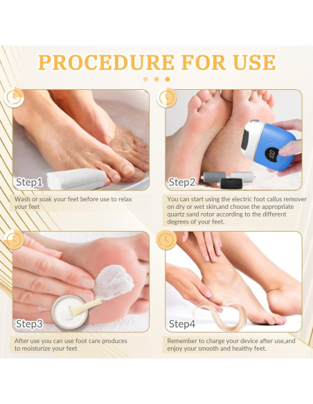 Lijadora de pies eléctrica FHNUVB, removedor de callos azul