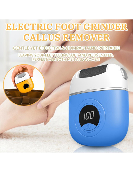 Lijadora de pies eléctrica FHNUVB, removedor de callos azul
