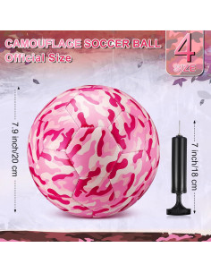 Balón de Fútbol Camuflaje Rosa Libima Tamaño 4 con Bomba 2