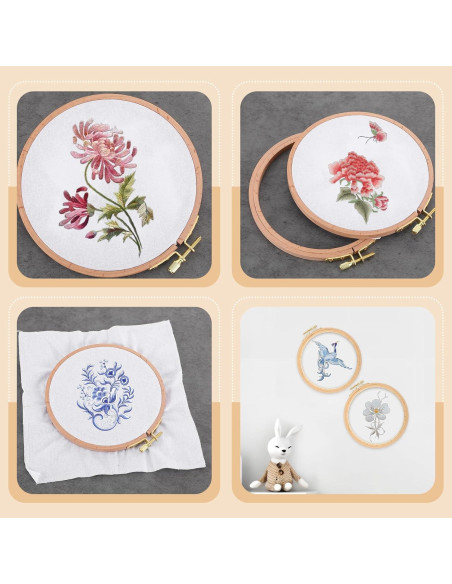 Paquete de 2 Aros de Bordado SHENLIU 15.5 cm Madera de Haya