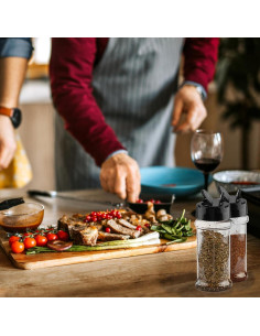 Tarros de Especias de Plástico TUZAZO 3oz 6 Pcs con Tapas 2