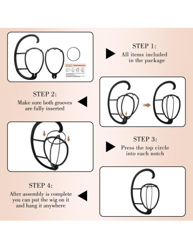 Soporte de Peluca Colgante Obeoby Plegable y Ligero