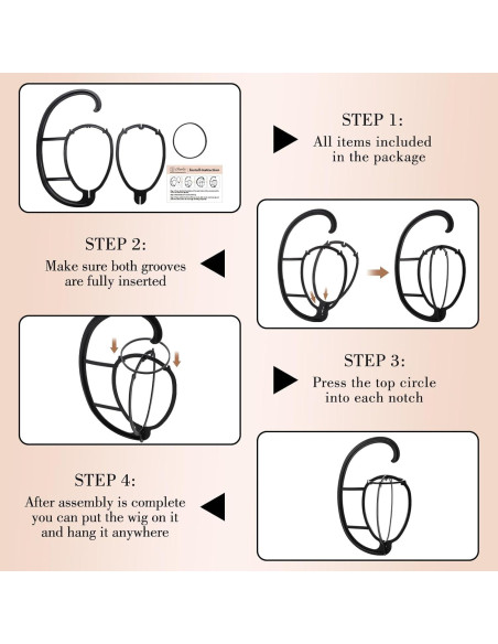 Soporte de Peluca Colgante Obeoby Plegable y Ligero