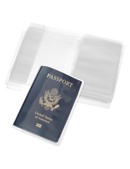 10 Fundas de Pasaporte Transparentes PVC Impermeables Larrel