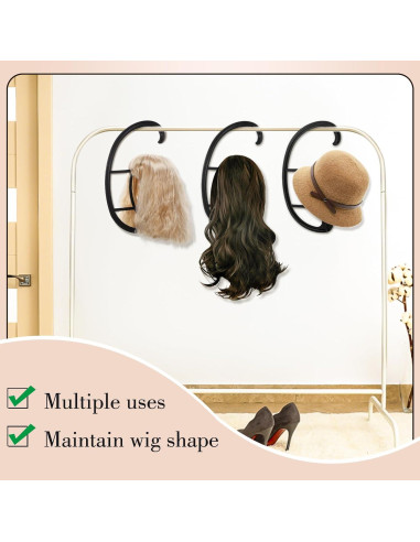 Soporte de Peluca Colgante Obeoby Plegable y Ligero