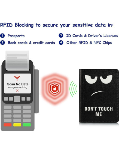 Funda Portapassaporte UUcovers Cuero PU RFID Organizador Viaje