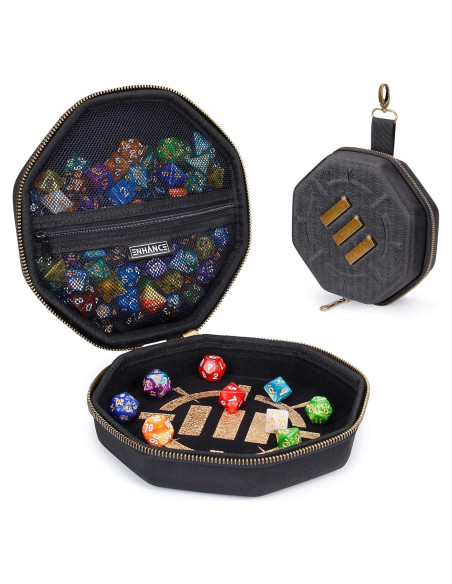 Bandeja y estuche para dados DND ENHANCE - Negro - 150 dados