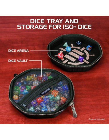 Bandeja y estuche para dados DND ENHANCE - Negro - 150 dados