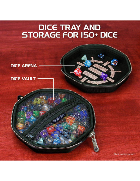 Bandeja y estuche para dados DND ENHANCE - Negro - 150 dados