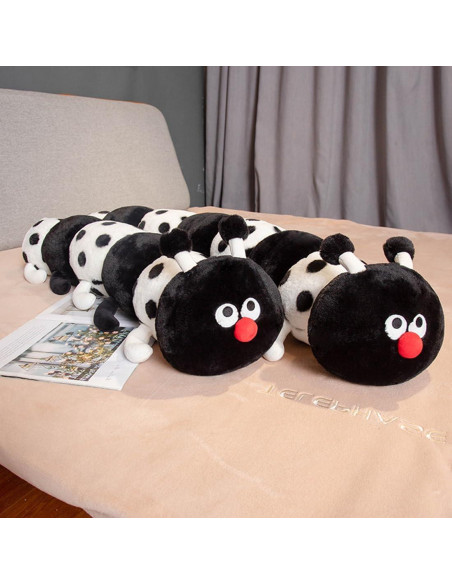 Almohada de Peluche Oruga Negra con Lunares ELAINREN 90 cm