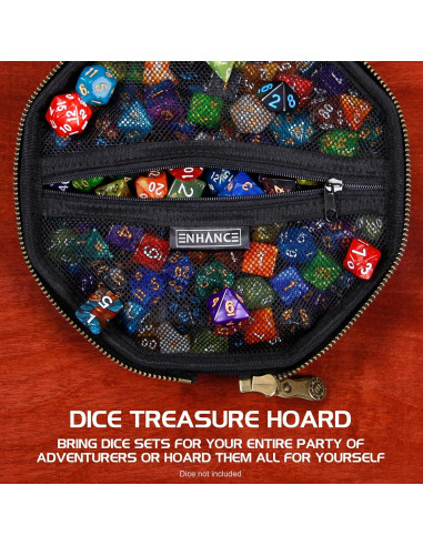 Bandeja y estuche para dados DND ENHANCE - Negro - 150 dados
