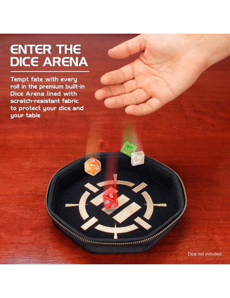 Bandeja y estuche para dados DND ENHANCE - Negro - 150 dados