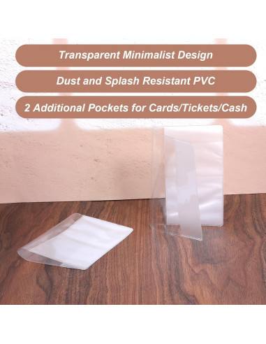 10 Fundas de Pasaporte Transparentes PVC Impermeables Larrel