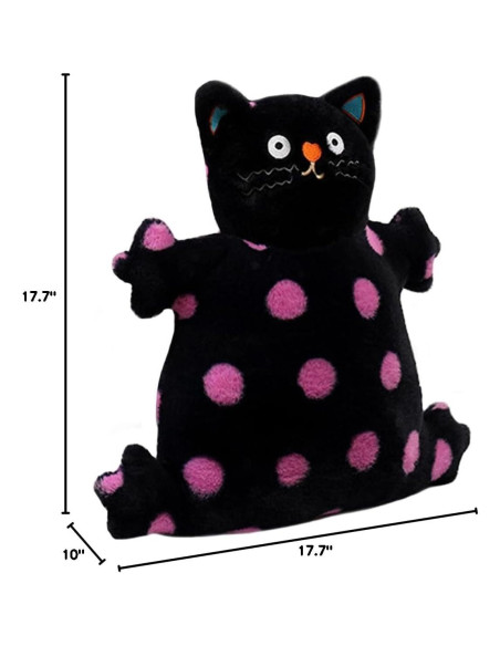 Almohada de Peluche Oruga Negra con Lunares ELAINREN 90 cm