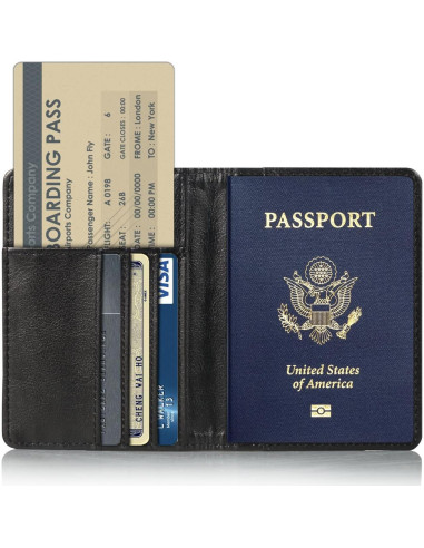 Funda Portapassaporte UUcovers Cuero PU RFID Organizador Viaje