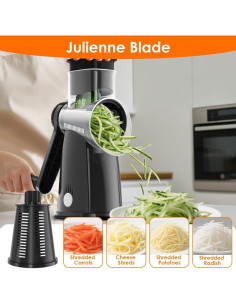Rallador de Queso Rotativo MealHelper 5 Cuchillas Negro 2