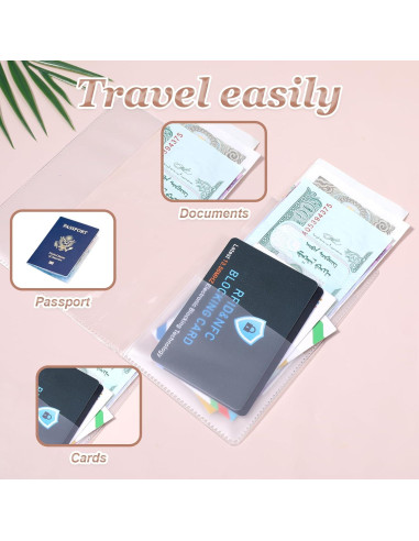 10 Fundas de Pasaporte Transparentes PVC Impermeables Larrel