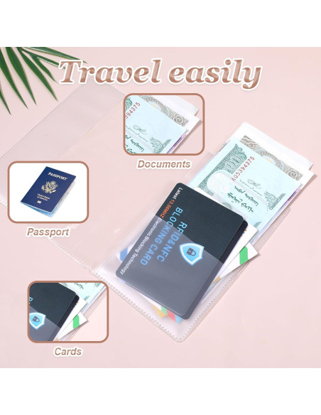 10 Fundas de Pasaporte Transparentes PVC Impermeables Larrel