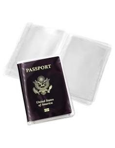 6 Fundas de Pasaporte Transparentes Impermeables Xinjoduz 19x13cm