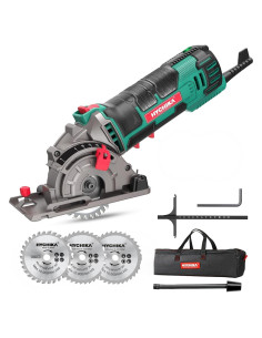 Sierra Circular Mini HYCHIKA 85mm 4500RPM con 3 Cuchillas