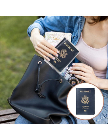 10 Fundas de Pasaporte Transparentes PVC Impermeables Larrel