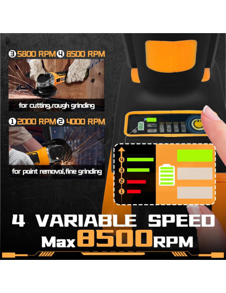 Amoladora Angular Inalámbrica DEWALT 20V 4-1/2" 8500RPM