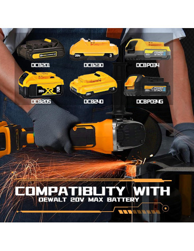 Amoladora Angular Inalámbrica DEWALT 20V 4-1/2" 8500RPM