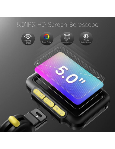 Borescopio Articulado Zealtron 5" HD 1080P con Luz 1.52m