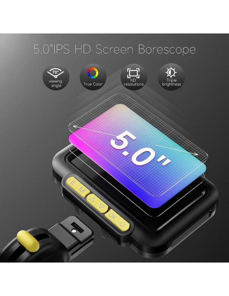 Borescopio Articulado Zealtron 5" HD 1080P con Luz 1.52m