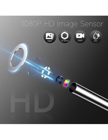 Borescopio Articulado Zealtron 5" HD 1080P con Luz 1.52m