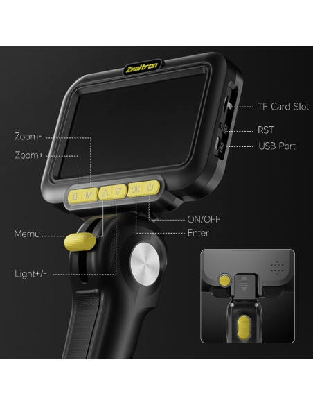 Borescopio Articulado Zealtron 5" HD 1080P con Luz 1.52m