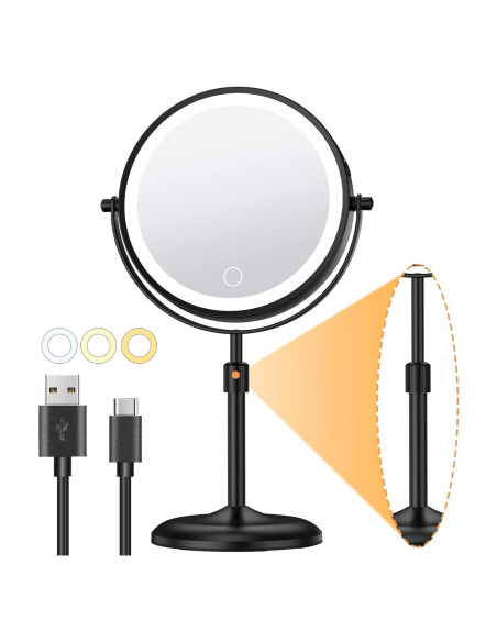 Espejo de Maquillaje Iluminado Gospire 20 cm 10X/1X Ajustable