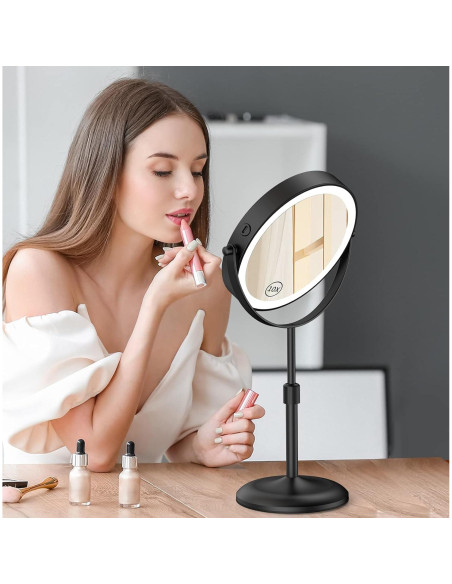 Espejo de Maquillaje Iluminado Gospire 20 cm 10X/1X Ajustable