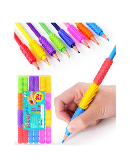 Agarraderas de Lápiz Sensoriales Antiestrés LESONG - Paquete de 24