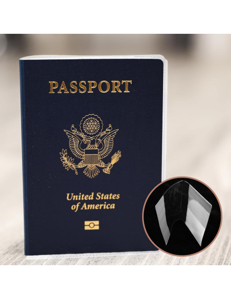 10 Fundas de Pasaporte Transparentes PVC Impermeables Larrel